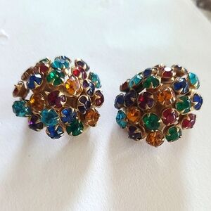 Multicolor Clip On Earrings